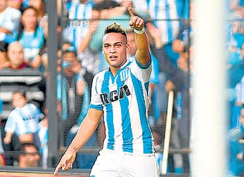El festejo de Lautaro Martínez.