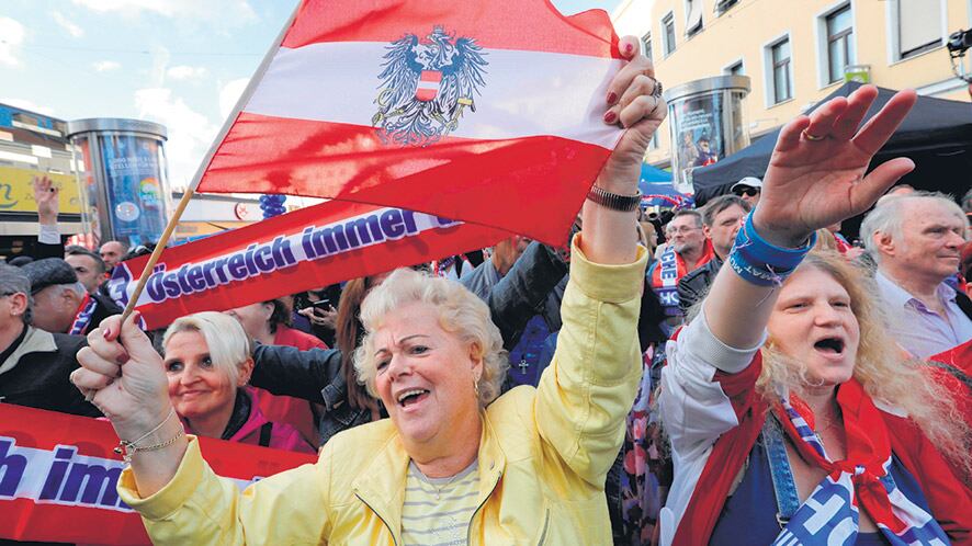 Cierre de campaña en Viena del ultraderechista Partido de la Libertad.