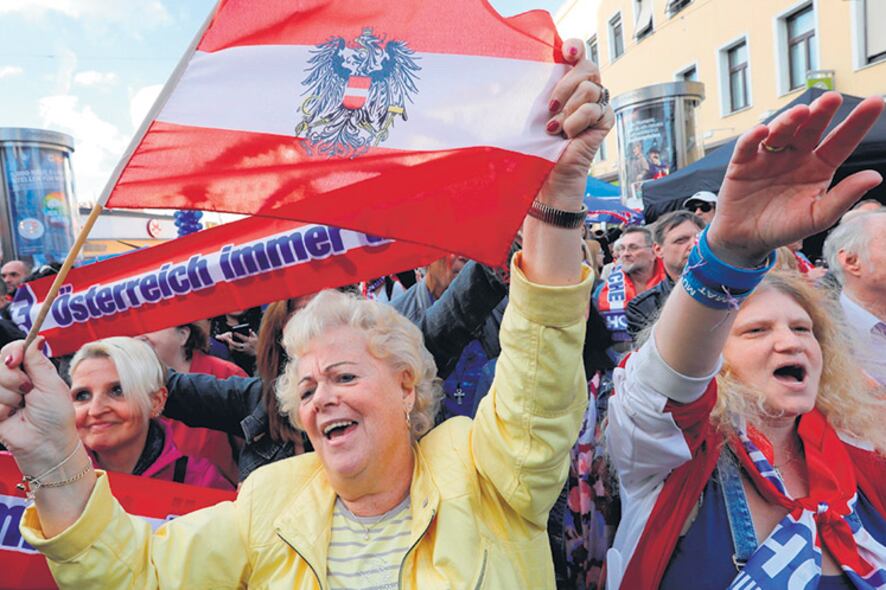 Cierre de campaña en Viena del ultraderechista Partido de la Libertad.