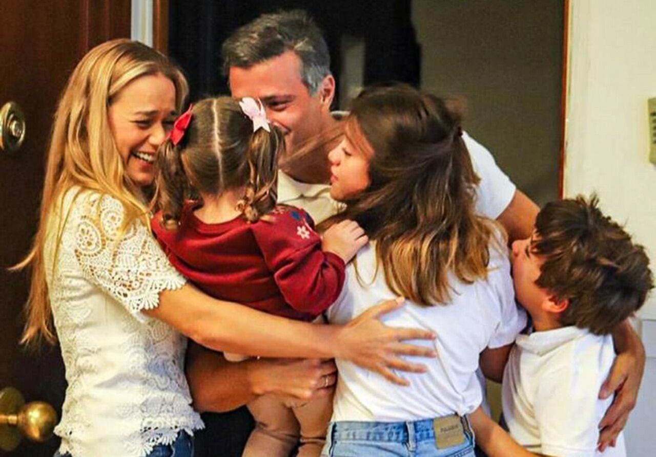 El reencuentro de Leopoldo López con su familia. 