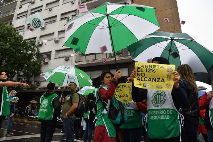 Una imagen de la protesta de este mediodía.