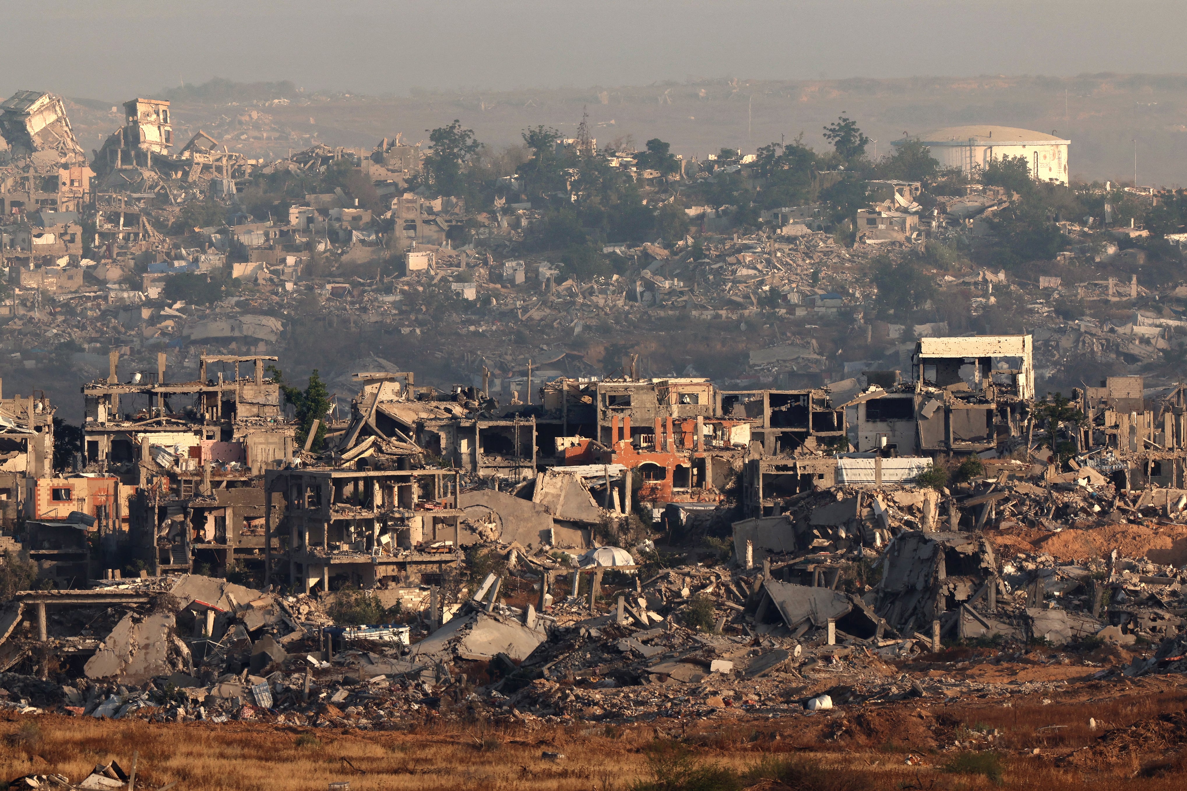 Casas destruidas por bombardeos en el norte de la Franja de Gaza.