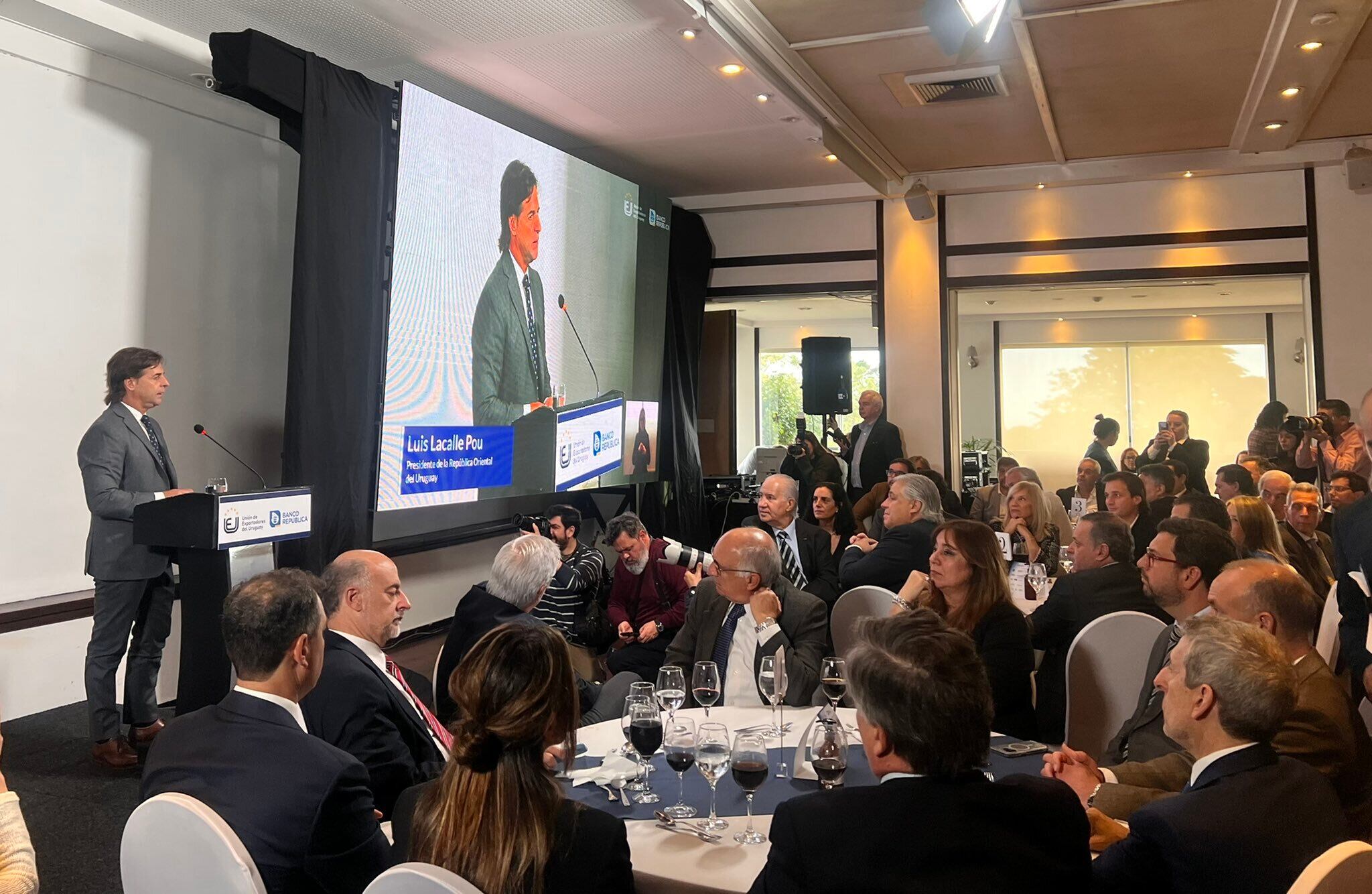 El presidente de Uruguay, Luis Lacalle Pou, durante un acto de la Unión de Exportadores del Uruguay / Presidencia de Uruguay