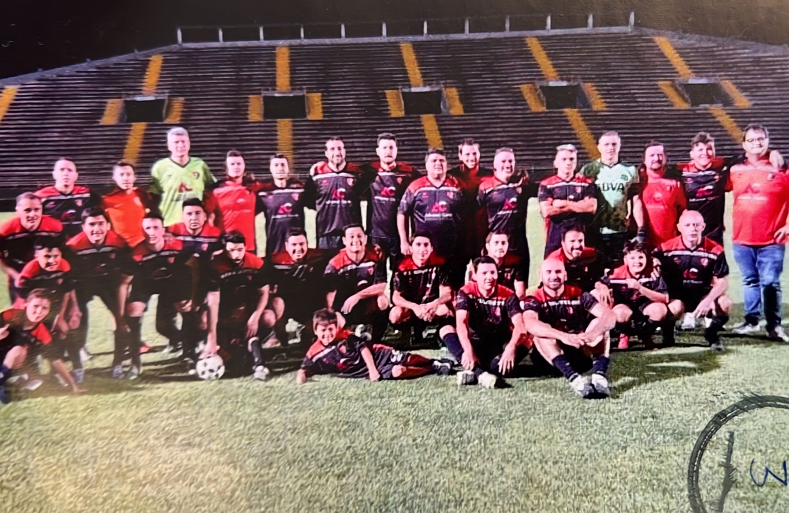El equipo de profesionales con las camisetas de Adhemar Capital. 