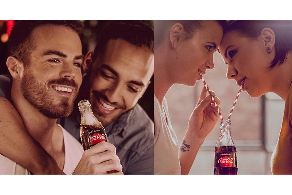 “Love is love” y “Cero azúcar, cero prejuicios”, campañas de Coca-Cola de 2019. 