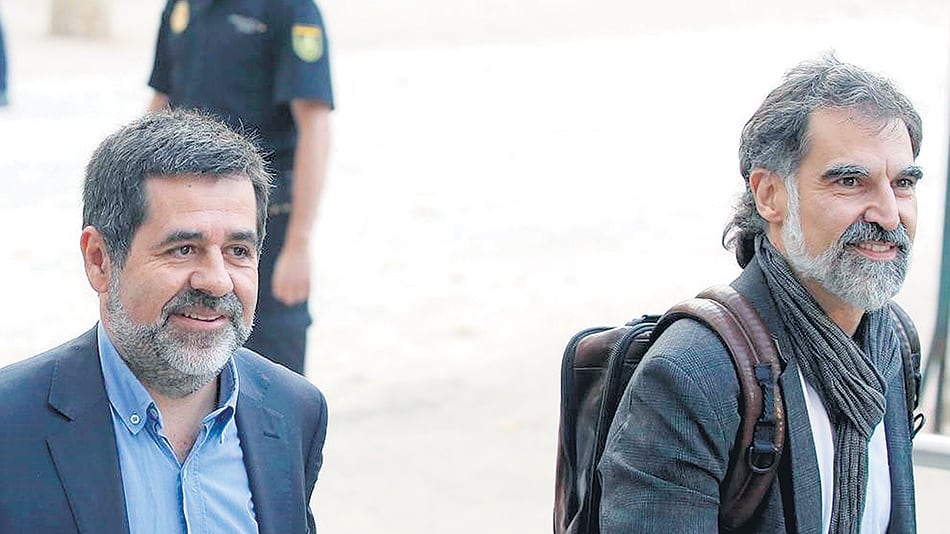 Jordi Sánchez y Jordi Cuixart, referentes independentistas, fueron encarcelados en octubre.