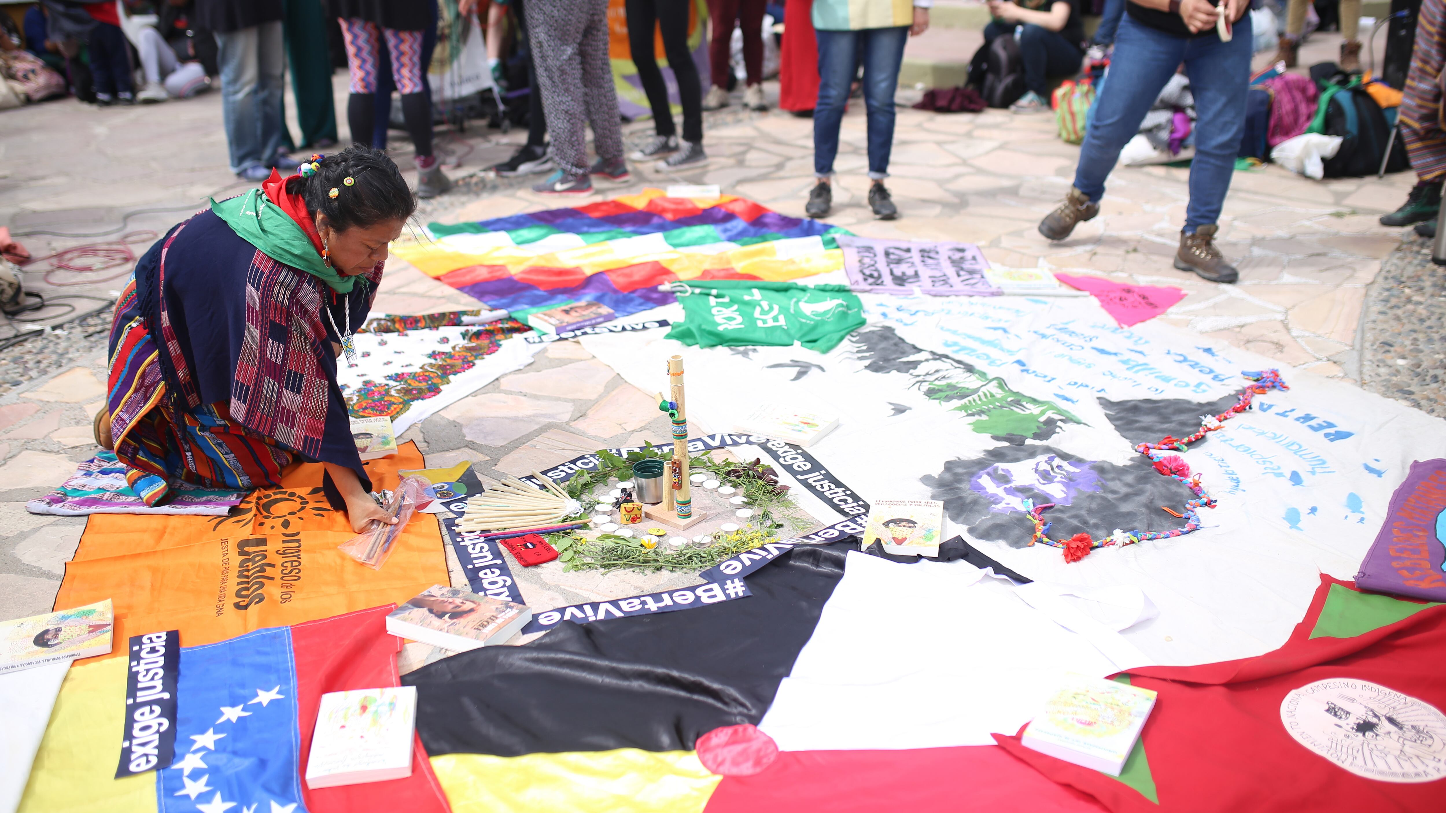 Lolita Chávez, activista indígena guatemalteca, en la Mesa de Feministas del Abya Yala en Trelew, el año pasado.