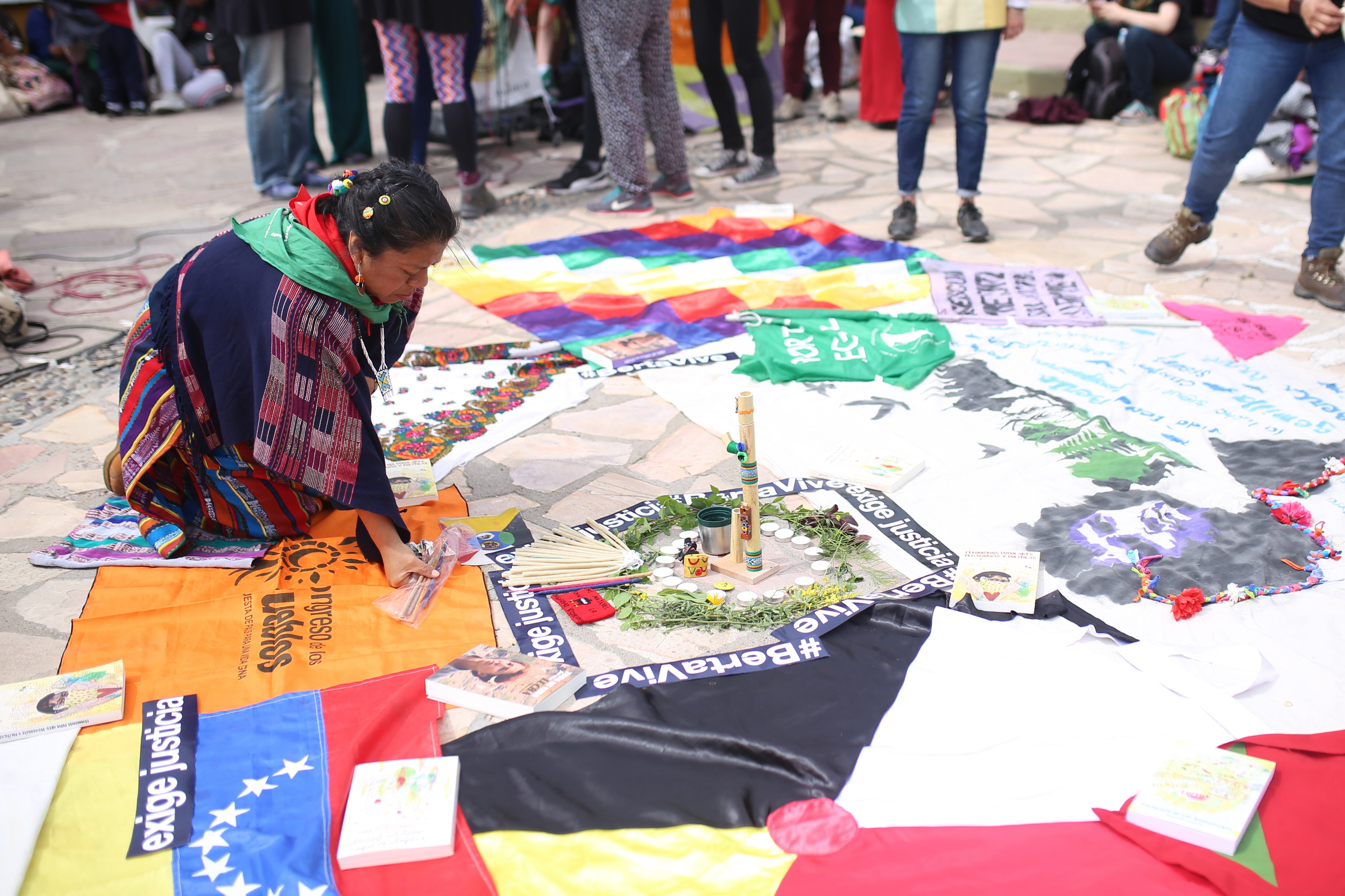 Lolita Chávez, activista indígena guatemalteca, en la Mesa de Feministas del Abya Yala en Trelew, el año pasado.