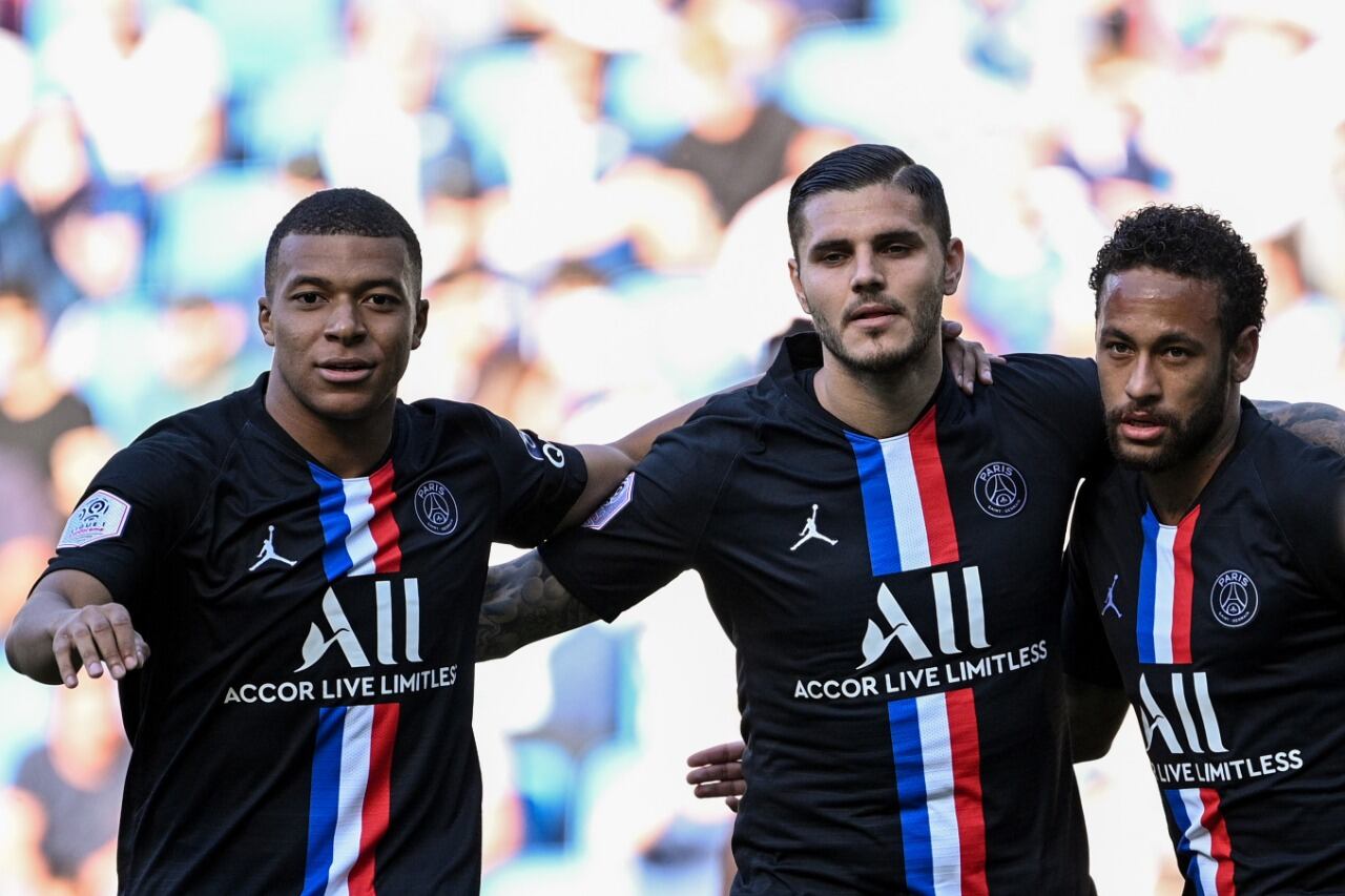Mbappé, Icardi y Neymar, figuras del PSG.