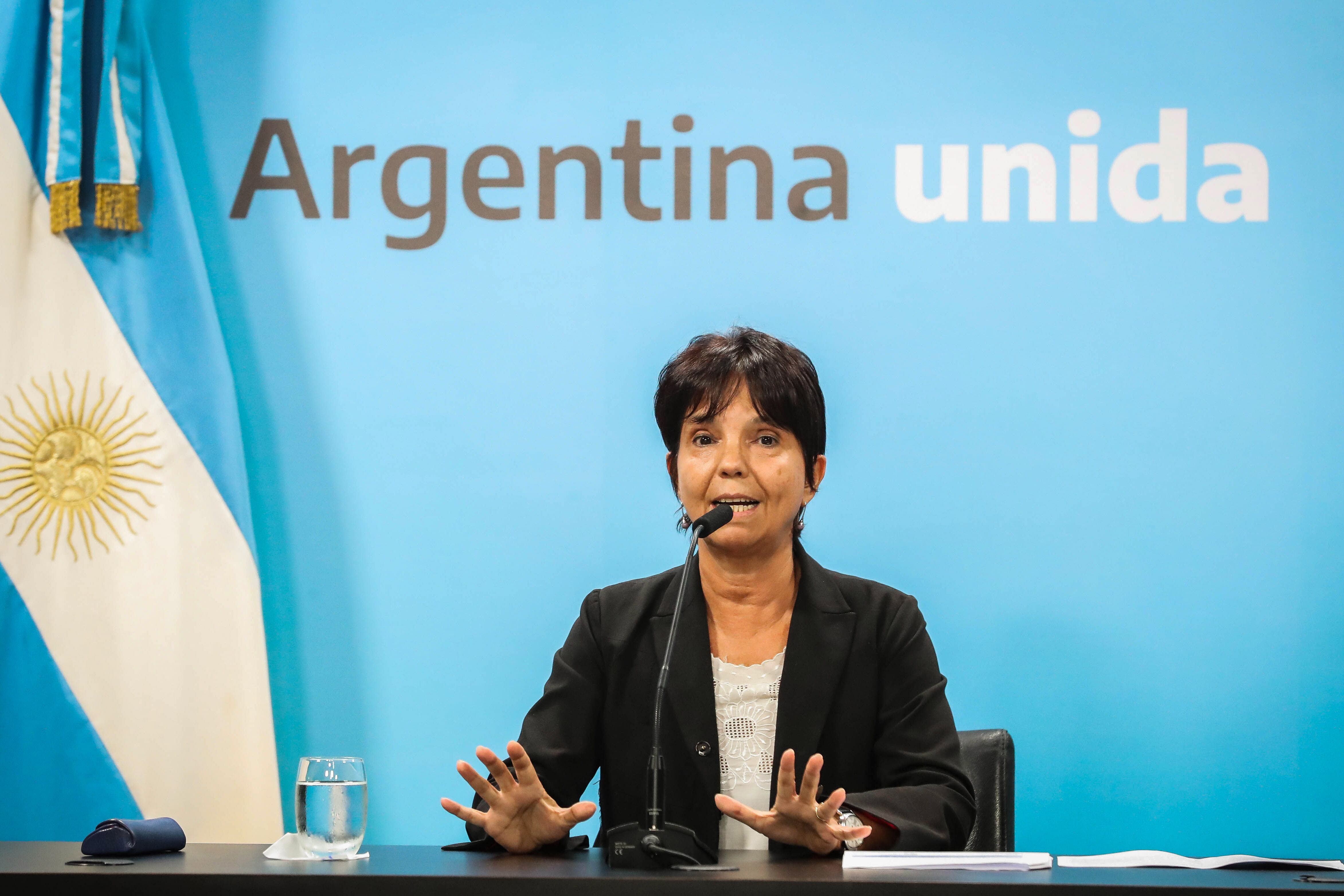 Mercedes Marcó del Pont, titular de la AFIP, a cargo del anuncio.