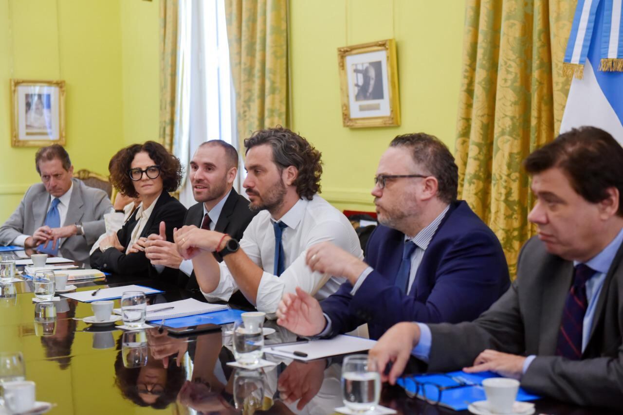 Reunión del gabinete económico coordinado por el Jefe de Gabinete, Santiago Cafiero.