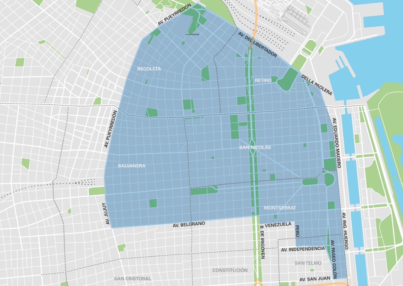 Desde el miércoles, los automovilistas que quieran estacionar en las zonas tarifadas de Balvanera, Recoleta, Retiro, Monserrat y San Nicolás deberán bajar la aplicación Blinkay (Foto: GCBA)