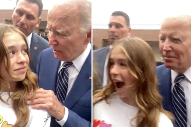 El presidente Joe Biden y su consejo a una joven durante un acto en Irvine, en California. 