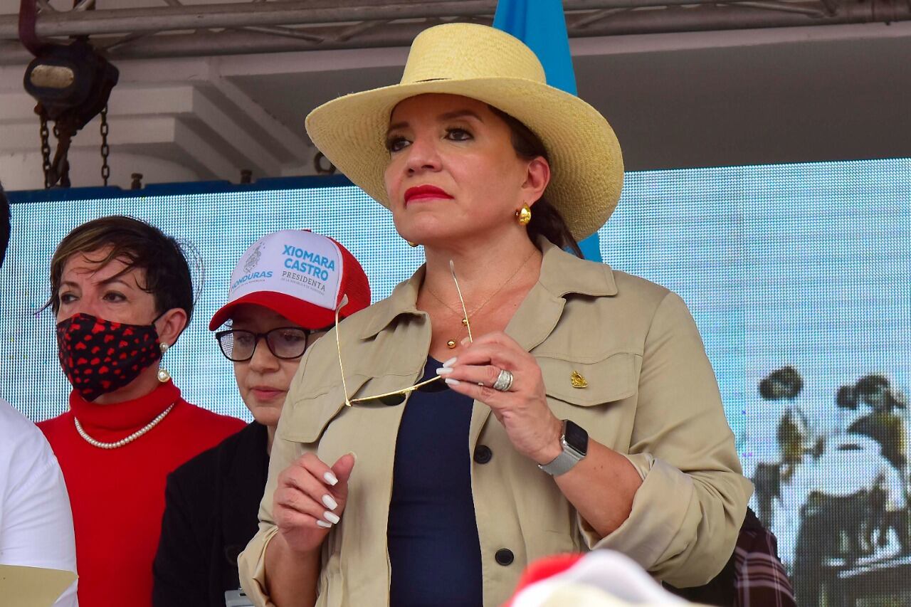 Xiomara Castro, presidenta de Honduras, en San Pedro Sula.