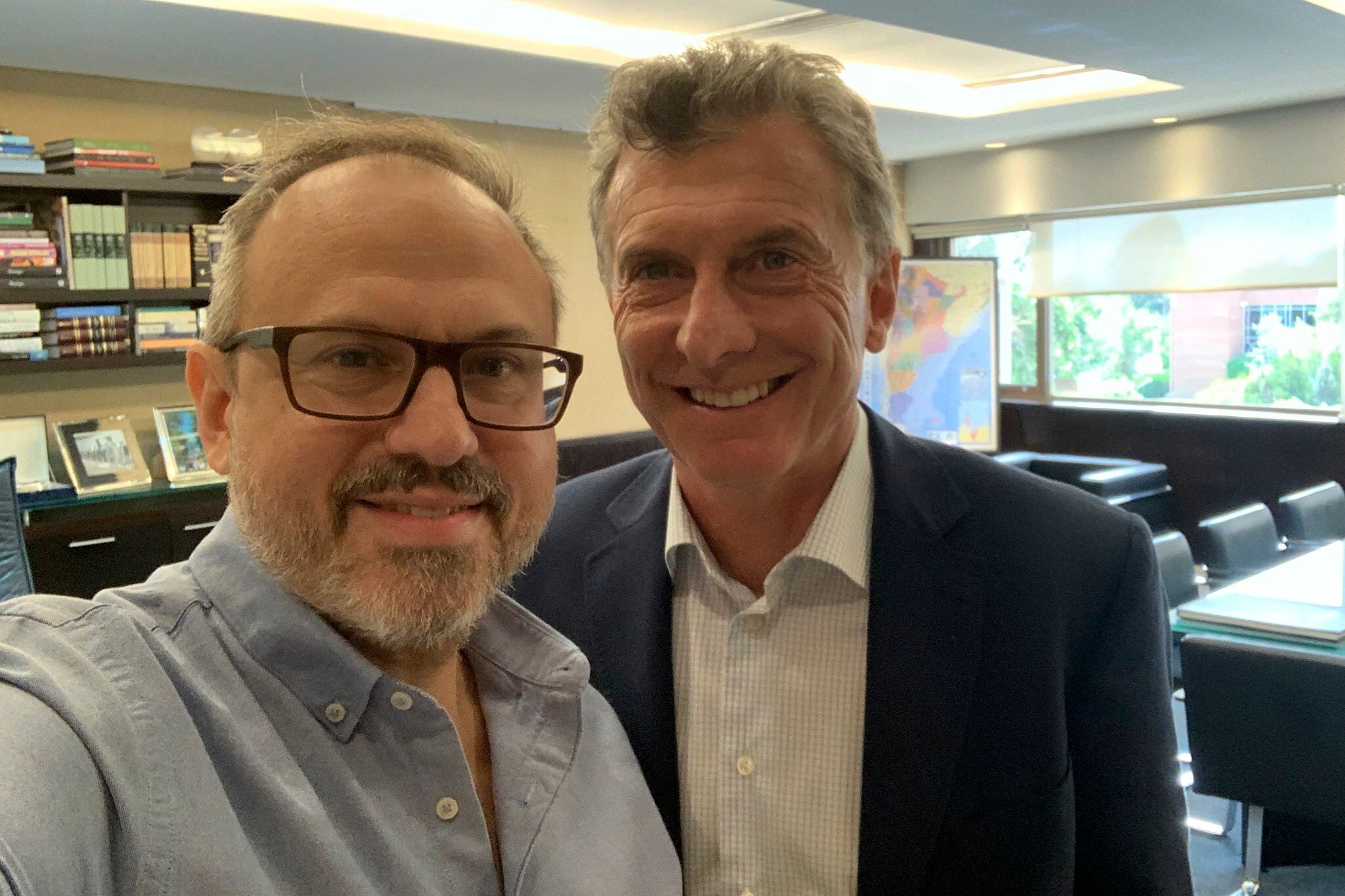 El ex presidente Mauricio Macri y el intendente de Tres de Febrero, Diego Valenzuela.