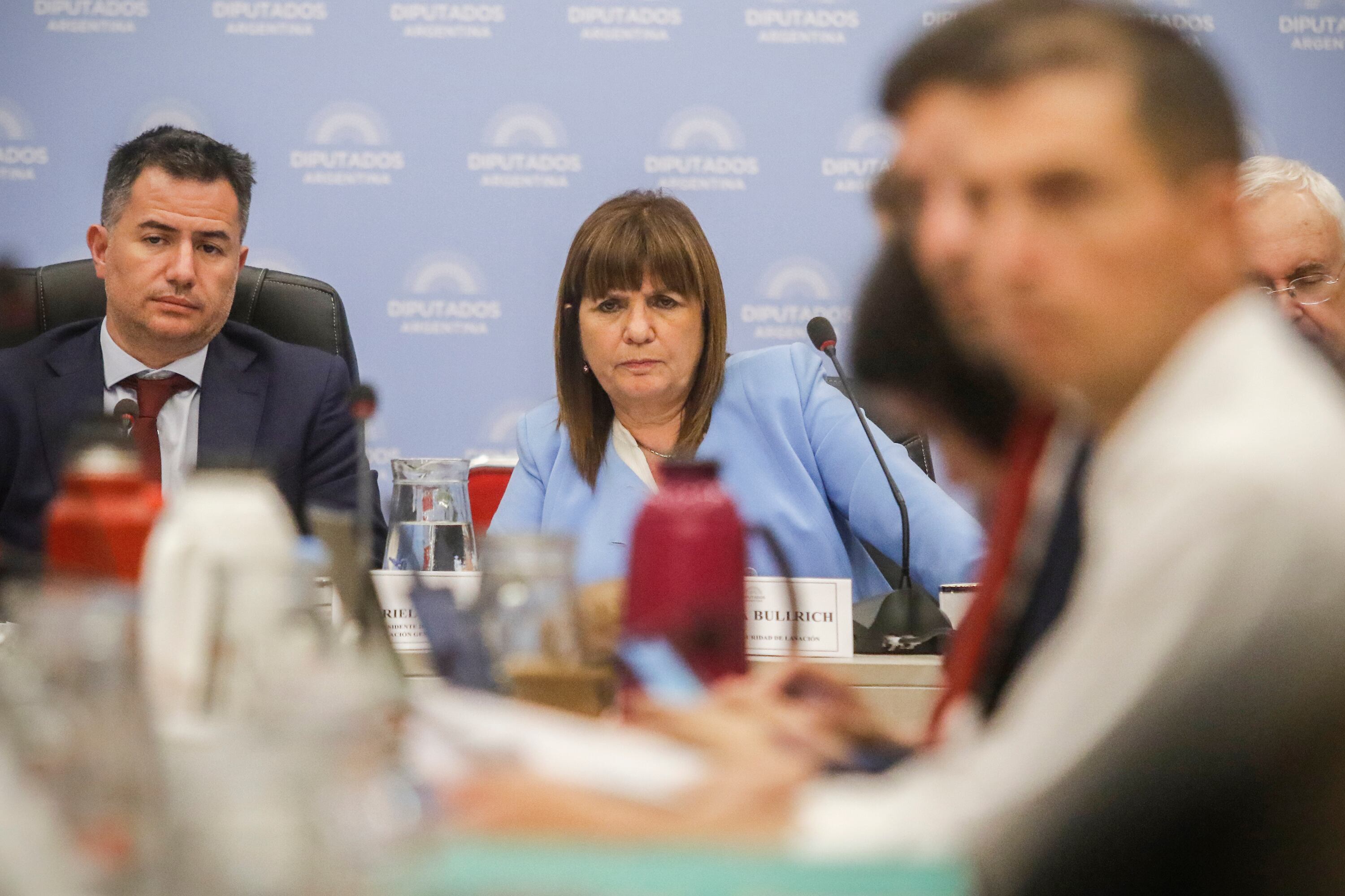 Patricia Bullrich en el plenario de comisiones de la Cámara de Diputados.