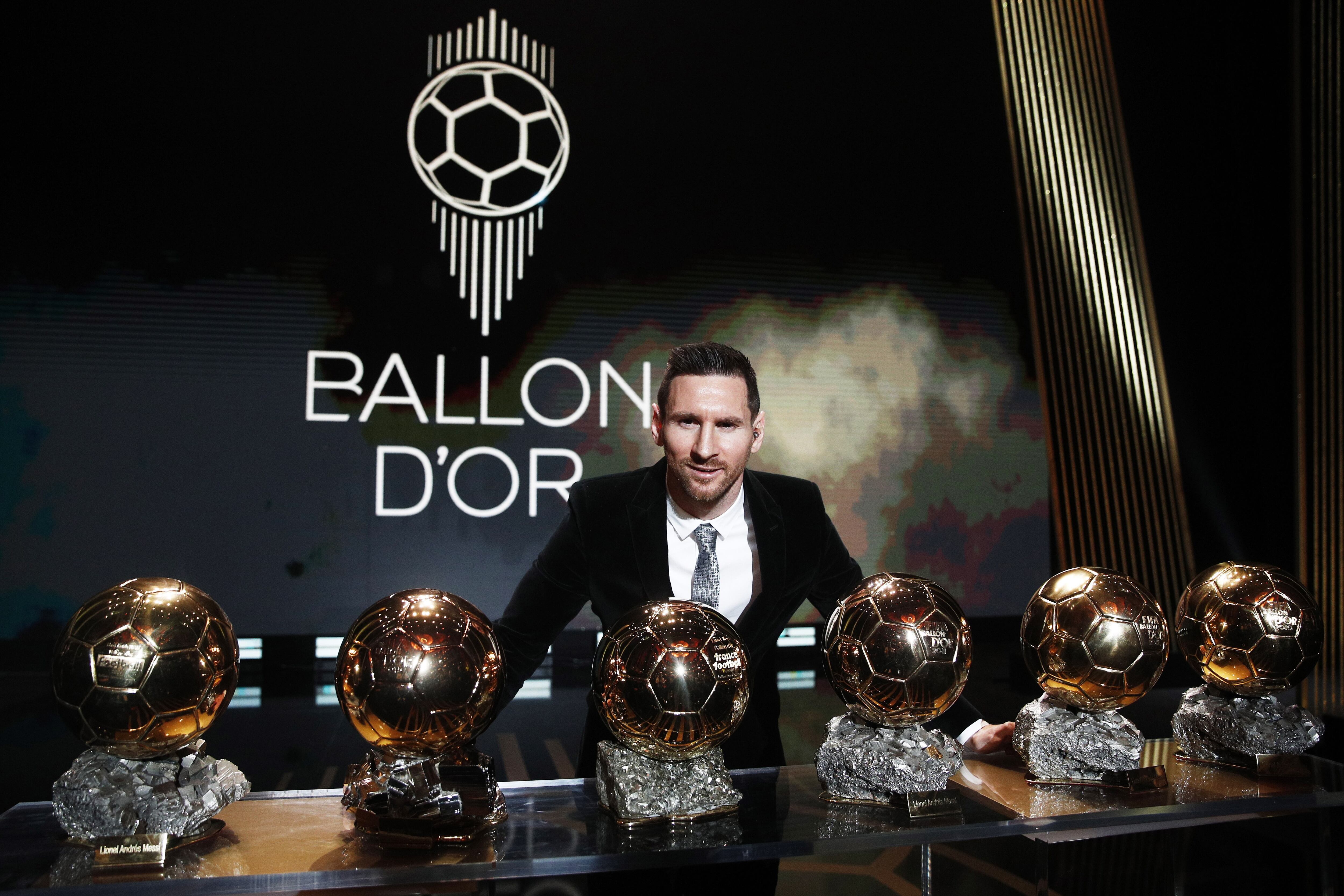 Messi y sus seis balones de oro.