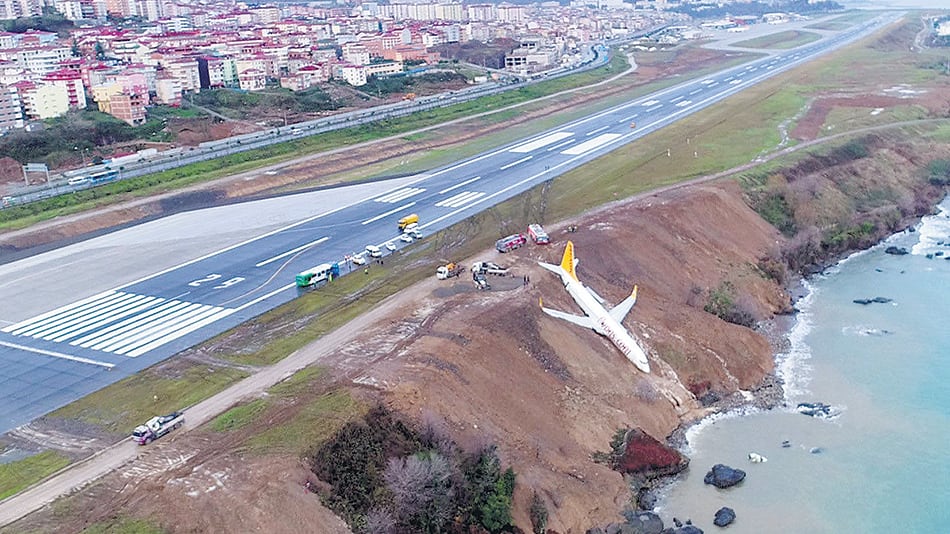El Boeing de Pegasus en una posición increíble, a 25 metros del mar.