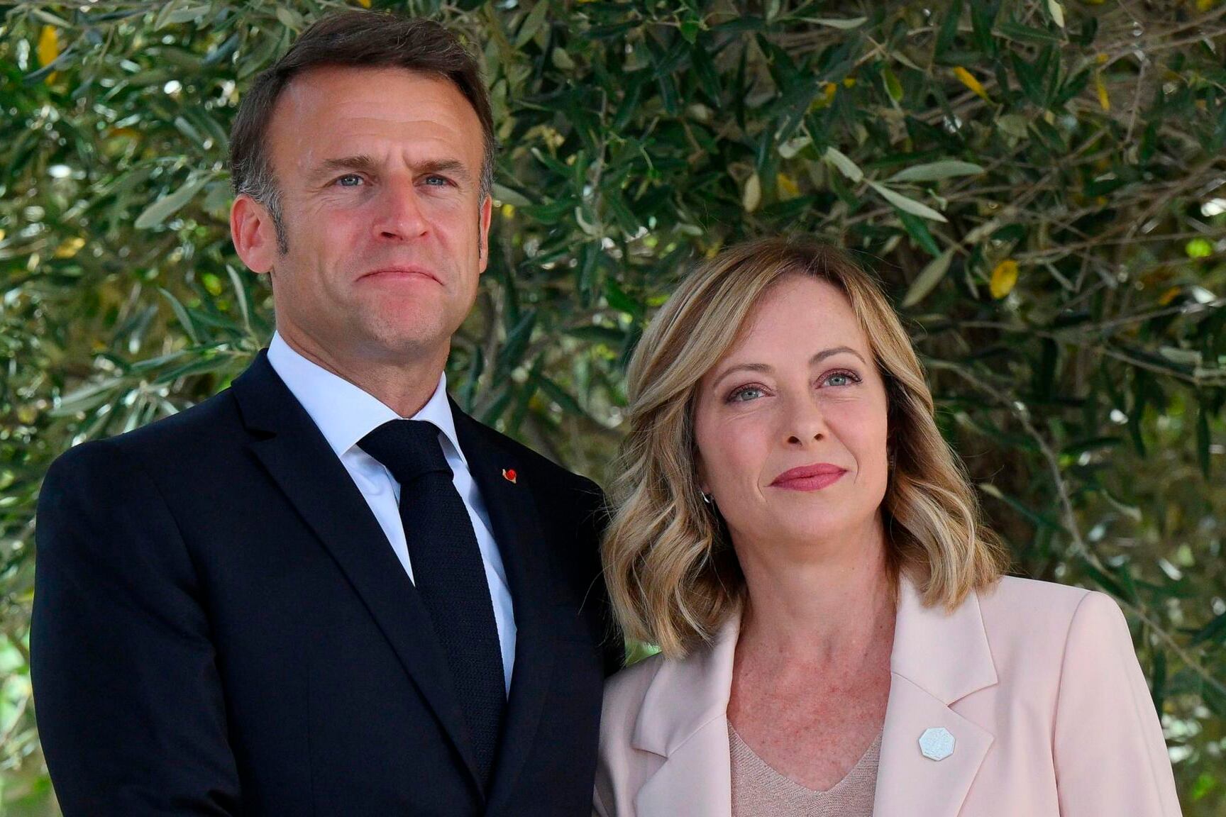 Emmanuel Macron y Giorgia Meloni.