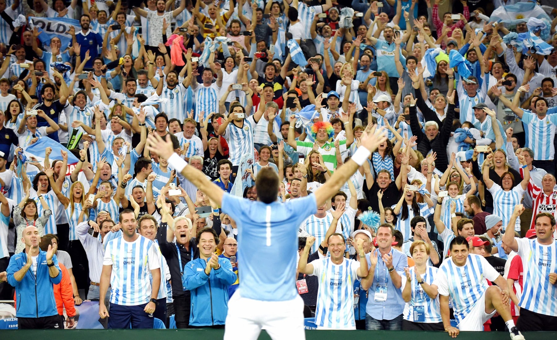 Del Potro tras vencer a Cilic en Zagreb, durante la Davis 2016.