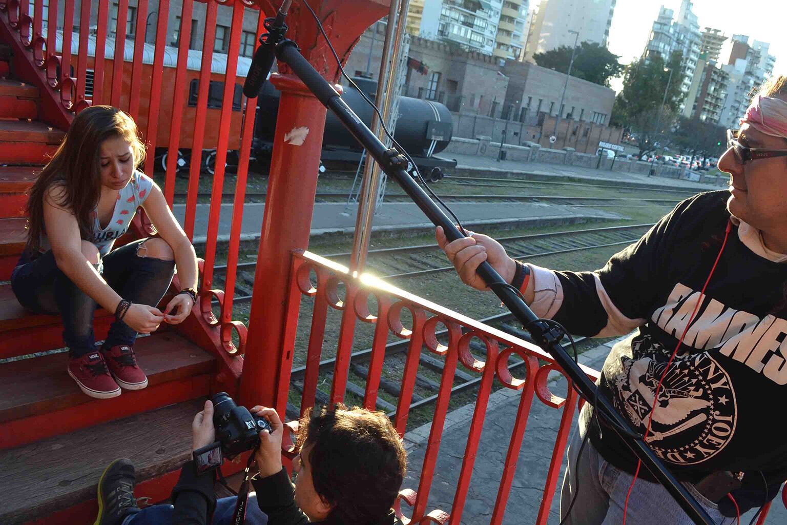 Backstage de una de las escenas registradas en el exterior de La Isla de los Inventos.