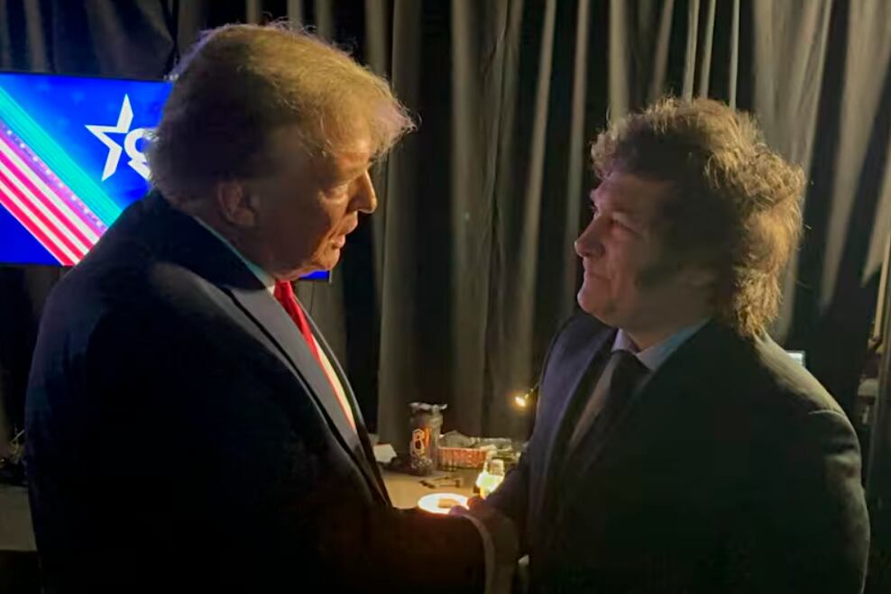 "¡President!", le dijo Milei a Trump en febrero durante la cumbre conservadora.