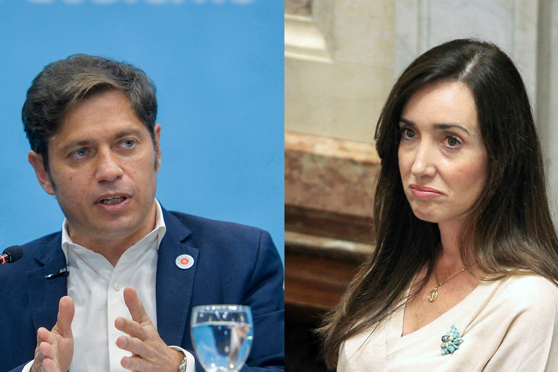 El gobernador Axel Kicillof y la vicepresidenta Victoria Villarruel, la escenificación política de la discusión sobre la ESI. 