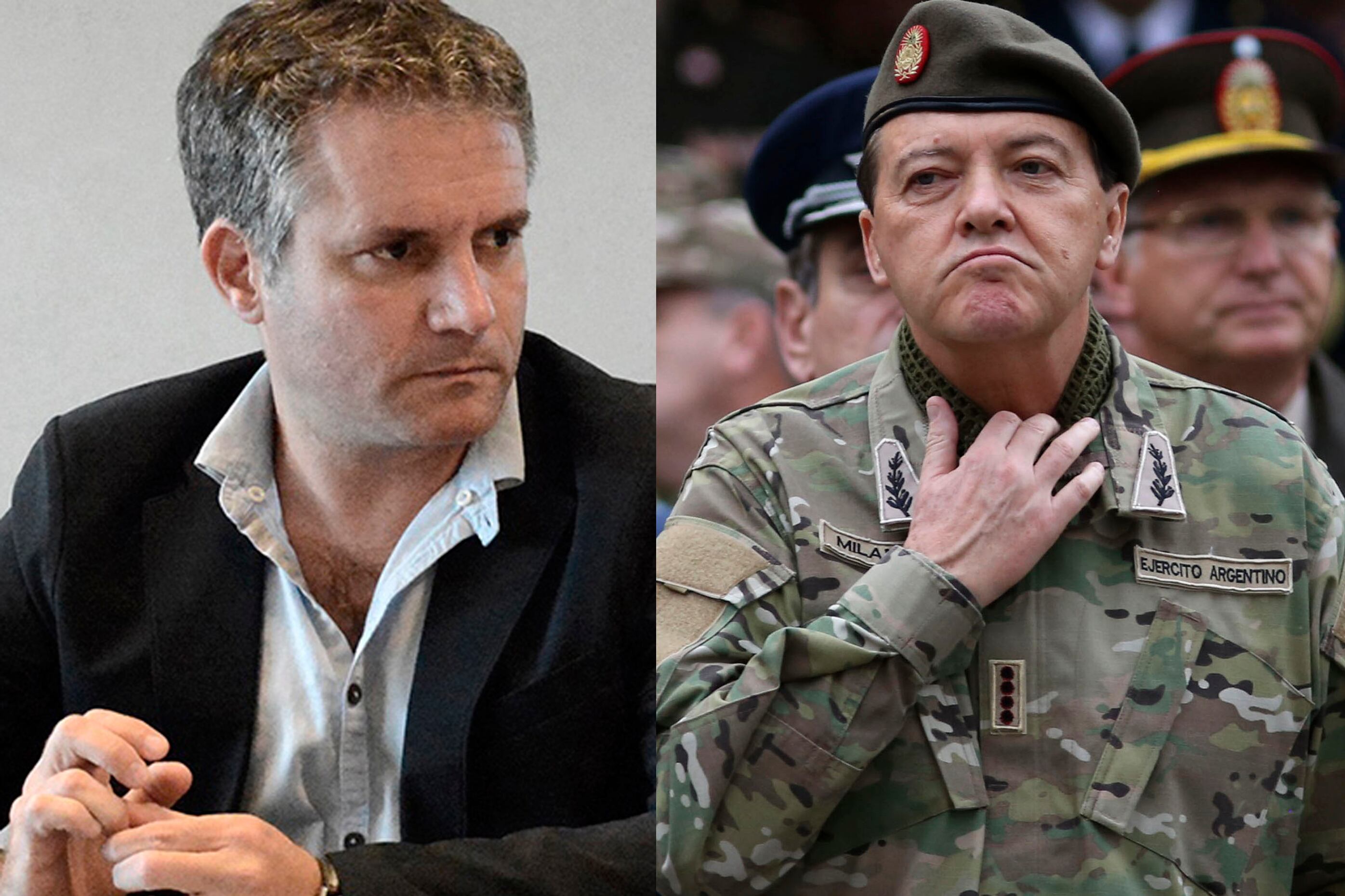 El ministro de licencia Marcelo D'Alessandro y el ex jefe del Ejército César Milani.