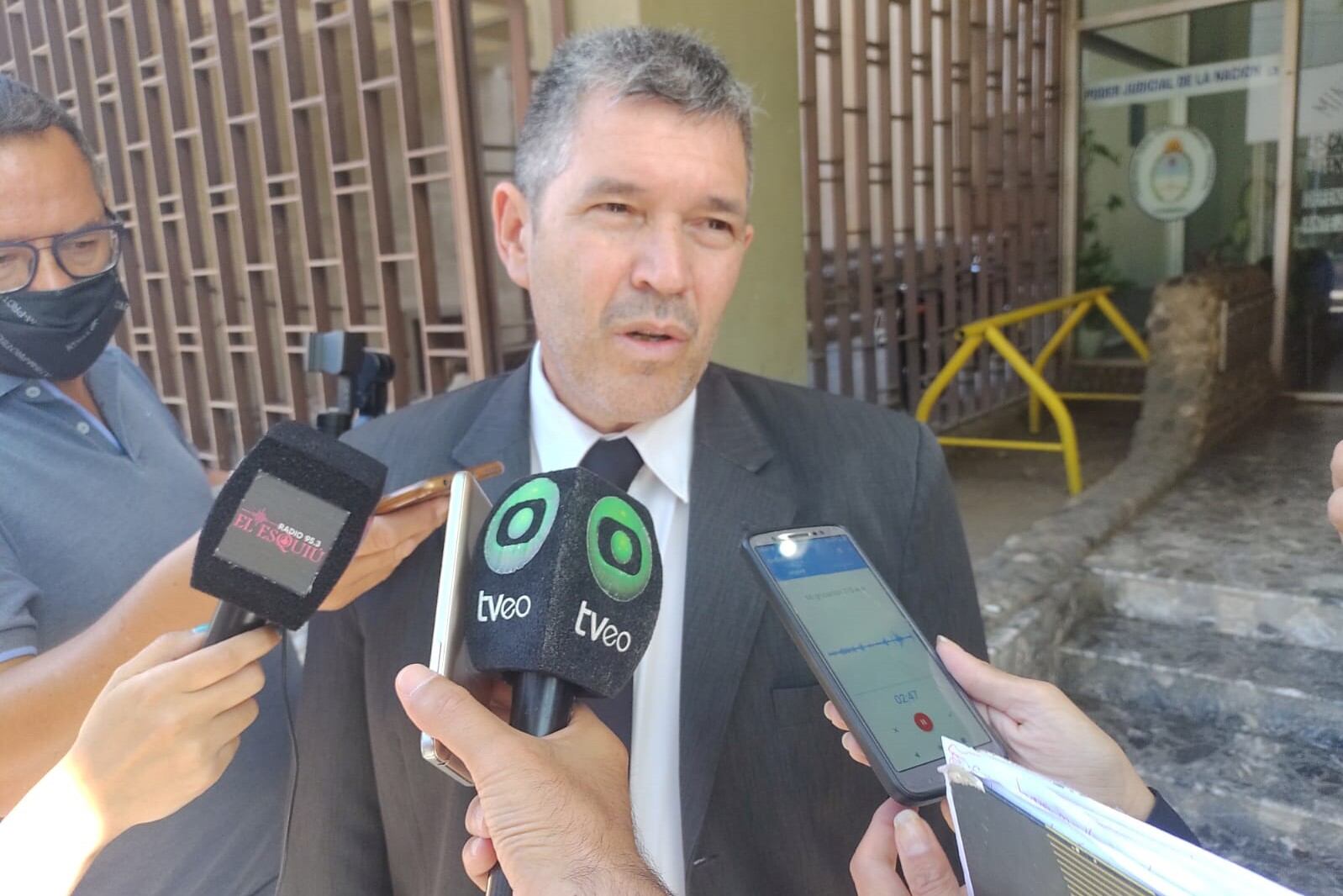 Juan Pablo Morales a la salida del Juzgado Federal de Catamarca.