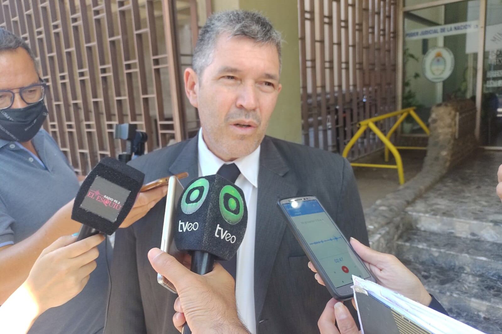 Juan Pablo Morales a la salida del Juzgado Federal de Catamarca.