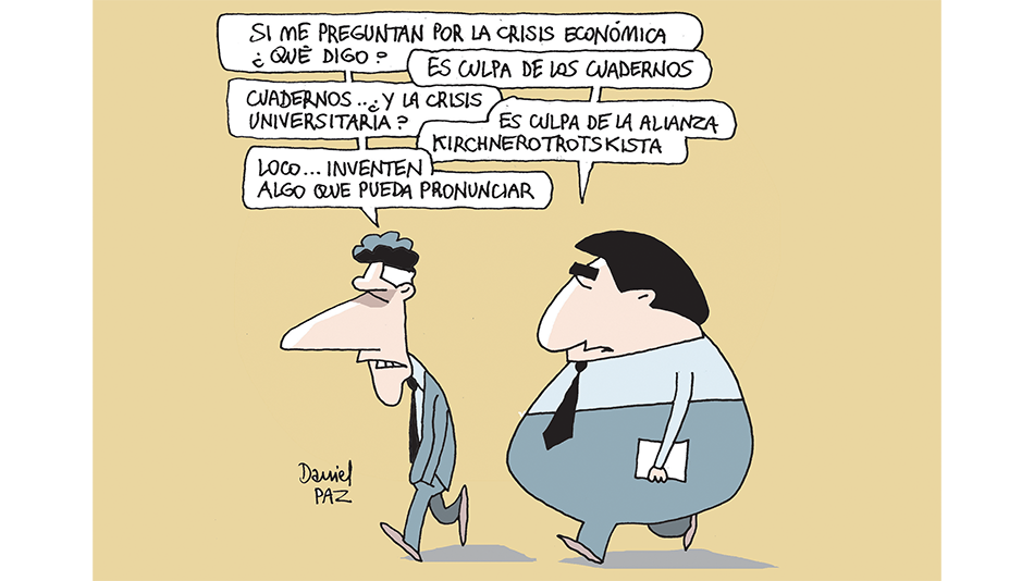 El ministro Finocchiaro junto a Mauricio Macri, ayer, en la reunión con los rectores universitarios.
