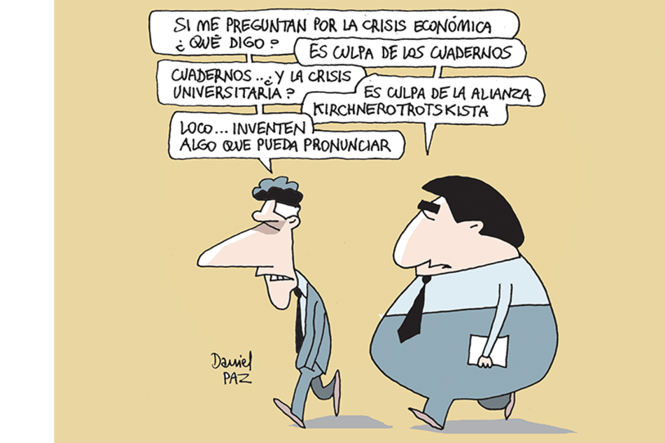 El ministro Finocchiaro junto a Mauricio Macri, ayer, en la reunión con los rectores universitarios.