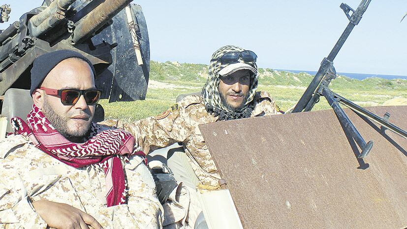 Milicianos de Misurata camino a unirse a las fuerzas de Trípoli.