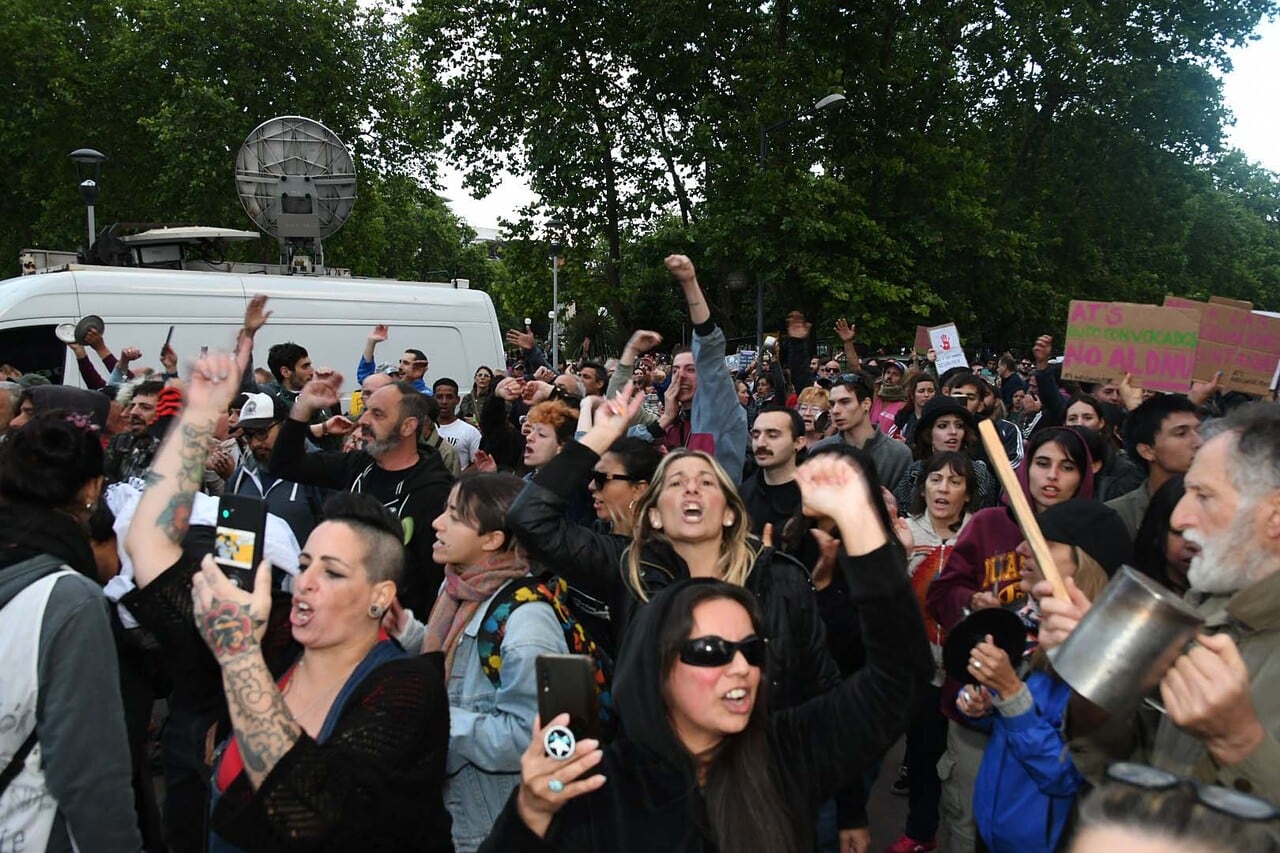 Una imagen de la protesta en Mar del Plata contra el Presidente.