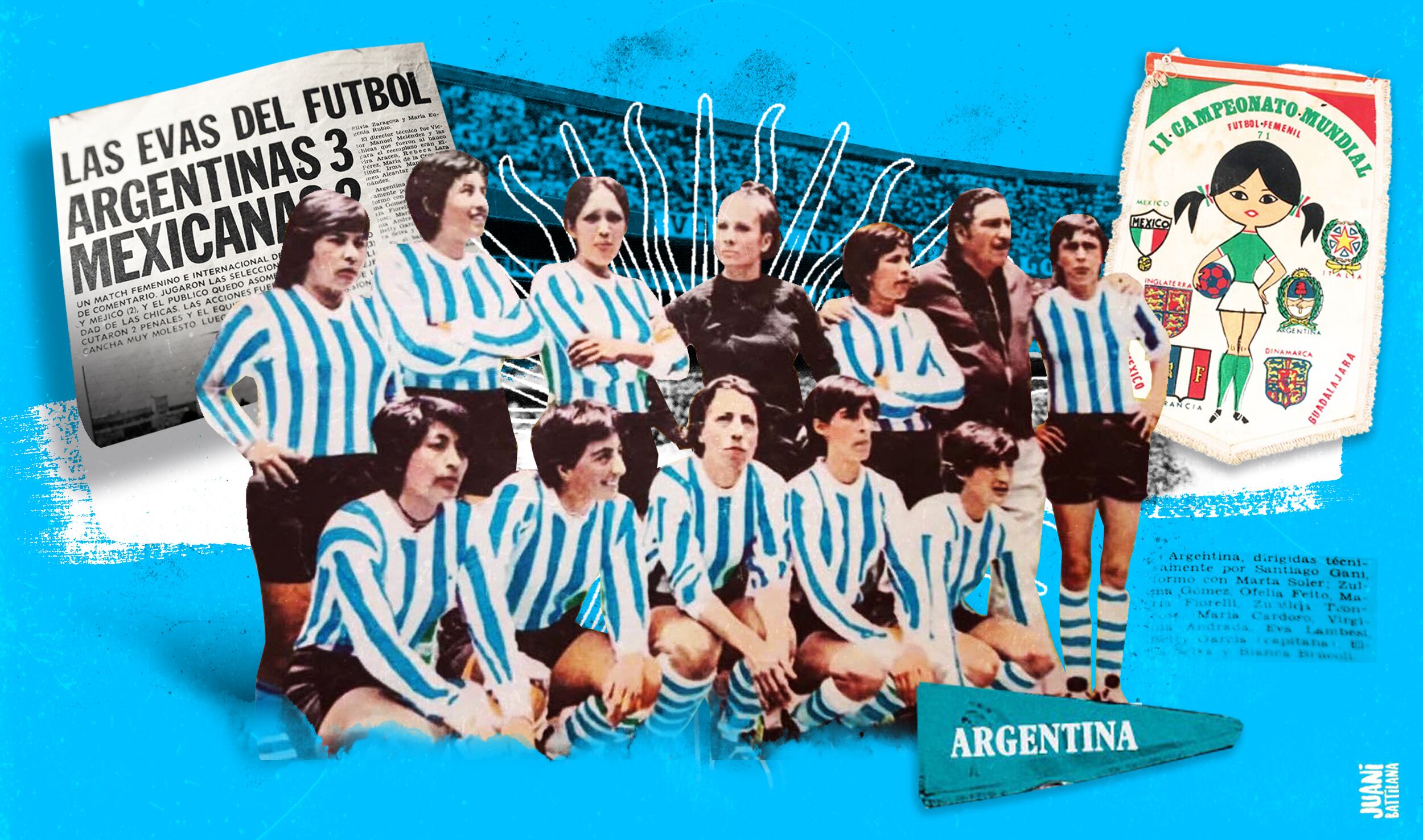 De izquierda a derecha, arriba: Zulma "Chopito" Gómez, Teresa Suárez, Angélica Cardozo (C), Marta Soler, Ofelia Feito, Rosas (DT) y Zunilda Troncoso.
Abajo: Virginia Andrada, Eva Lambesis, Betty García, Elba Selva y Blanquita Brucoli.