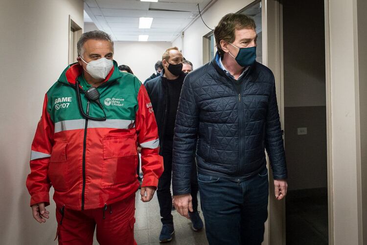 Santilli junto a Alberto Crescenti, titular del SAME. 