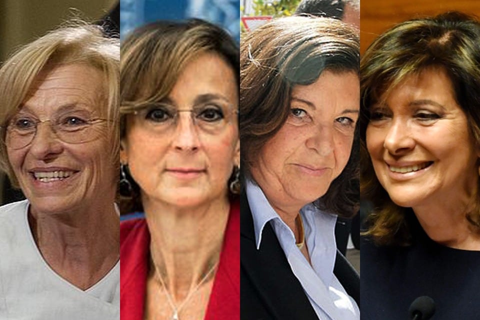 Emma Bonino, Marta Cartabia, Paola Severino y Maria Elisabetta Casellati.