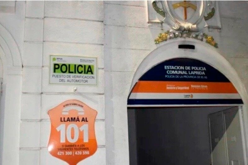 La comisaría de Laprida, donde fue asesinada Daiana Abregú.