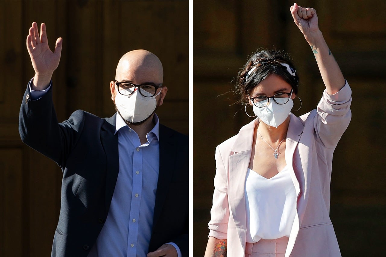 Giorgio Jackson y Camila Vallejo, dos dirigentes de confianza de Gabriel Boric que integrarán su gabinete
