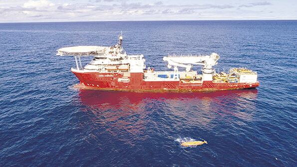El Seabed que regresó al Area 1 al final de la búsqueda y detectó al submarino.