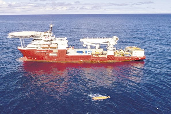 El Seabed que regresó al Area 1 al final de la búsqueda y detectó al submarino.