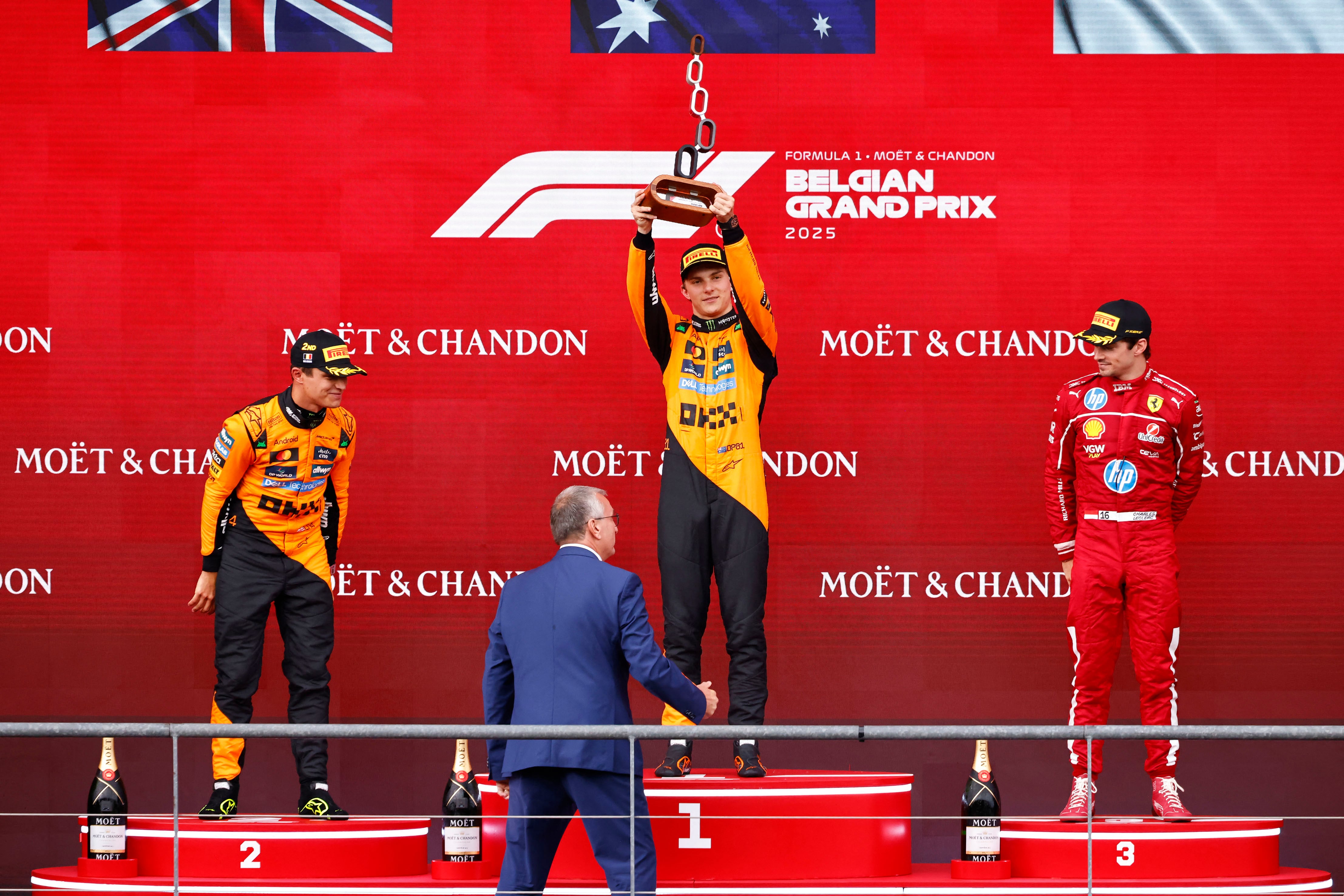 Piastri en lo más alto del podio en Bélgica