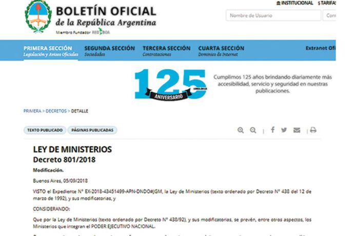 El Boletín Oficial recién se publicó completo cerca de las 17.