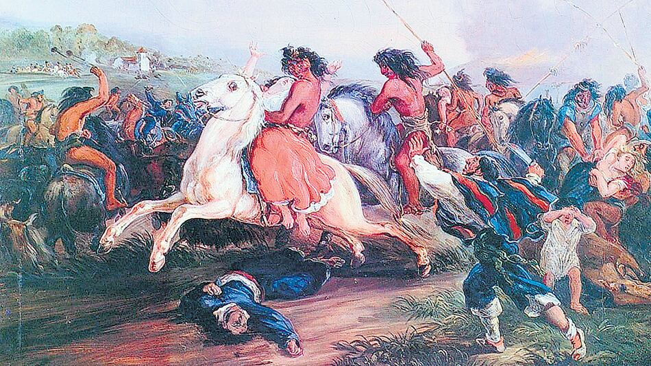 Mauricio Rugendas, El malón, óleo de 1845.