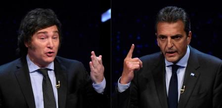 Sergio Massa y Javier Milei. 