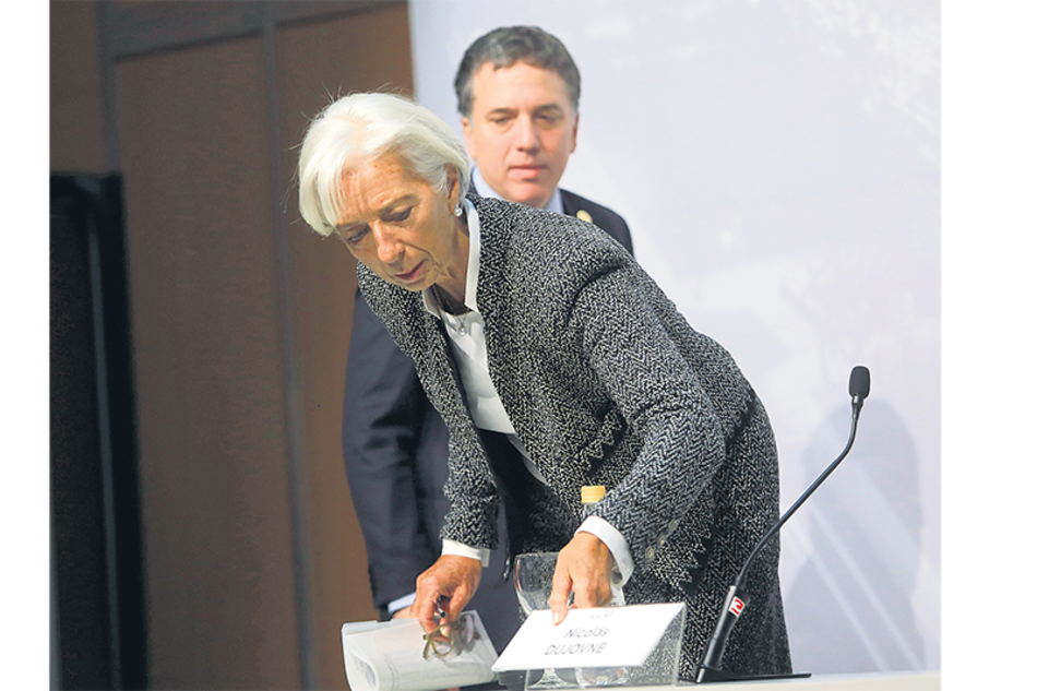 Christine Lagarde, directora gerente del FMI, y el ministro de Hacienda y Finanzas, Nicolás Dujovne.