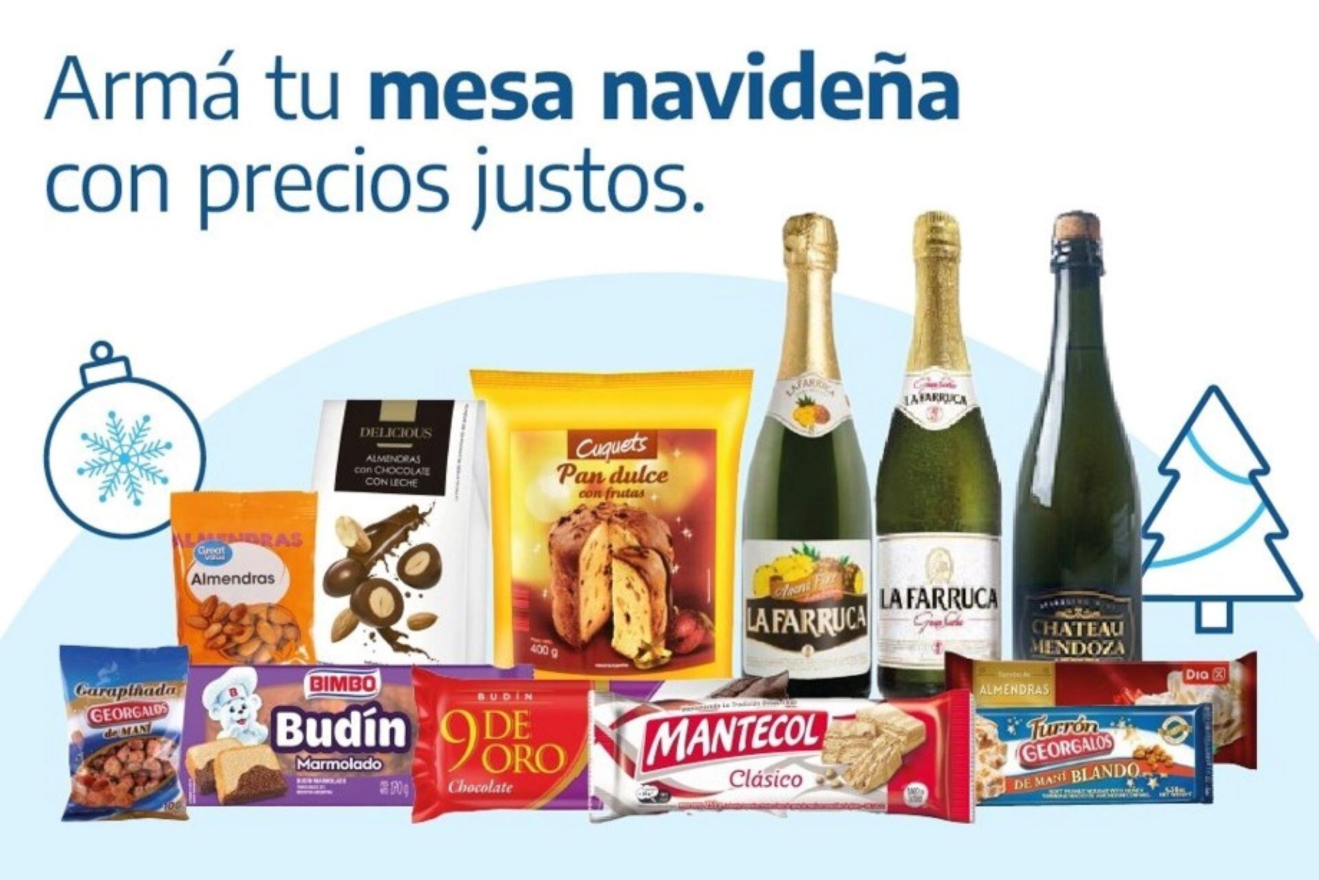 El Programa Precios Justos difundió los productos de la mesa navideña. 