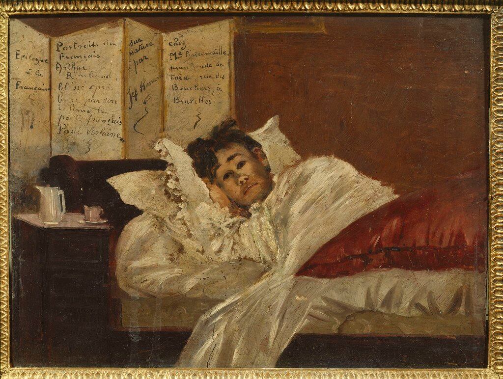 "Rimbaud herido” (1873), de Jef Rosman, pintura exhibida en Charleville