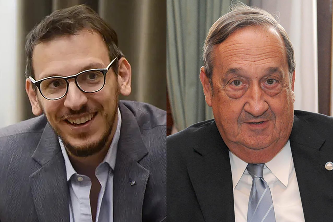 Juan Cuattromo (presidente del BAPRO) y Miguel Ángel Lunghi (intendente de Tandil)