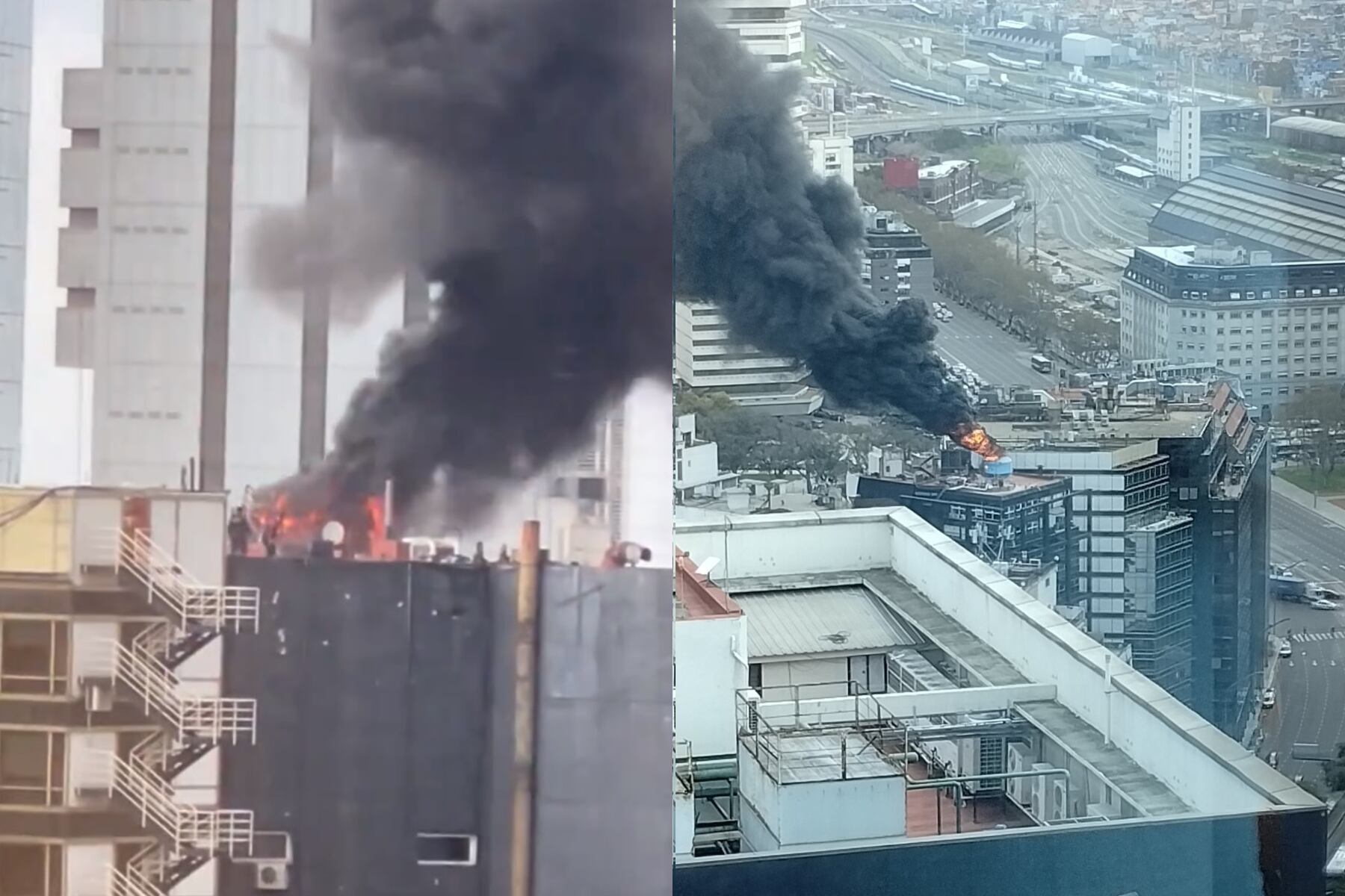 Feroz incendio y torre de humo en Retiro: cómo se originó el fuego.